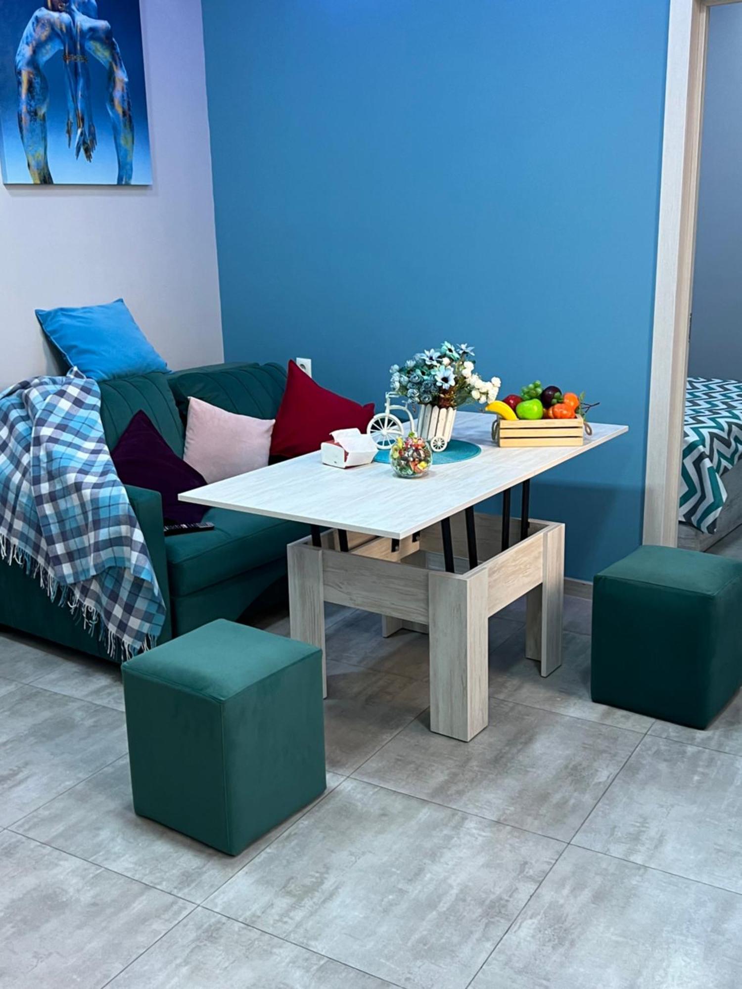 Cool Blue Interior Self Check In Apartment Erevan Exterior foto